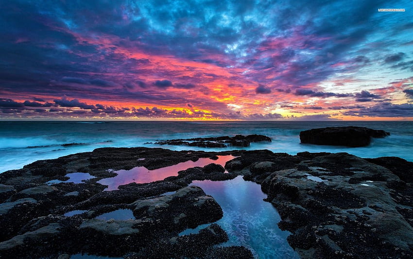 Langit Merah Muda - Pemandangan Laut. t, Merah Muda dan Langit Biru Wallpaper HD