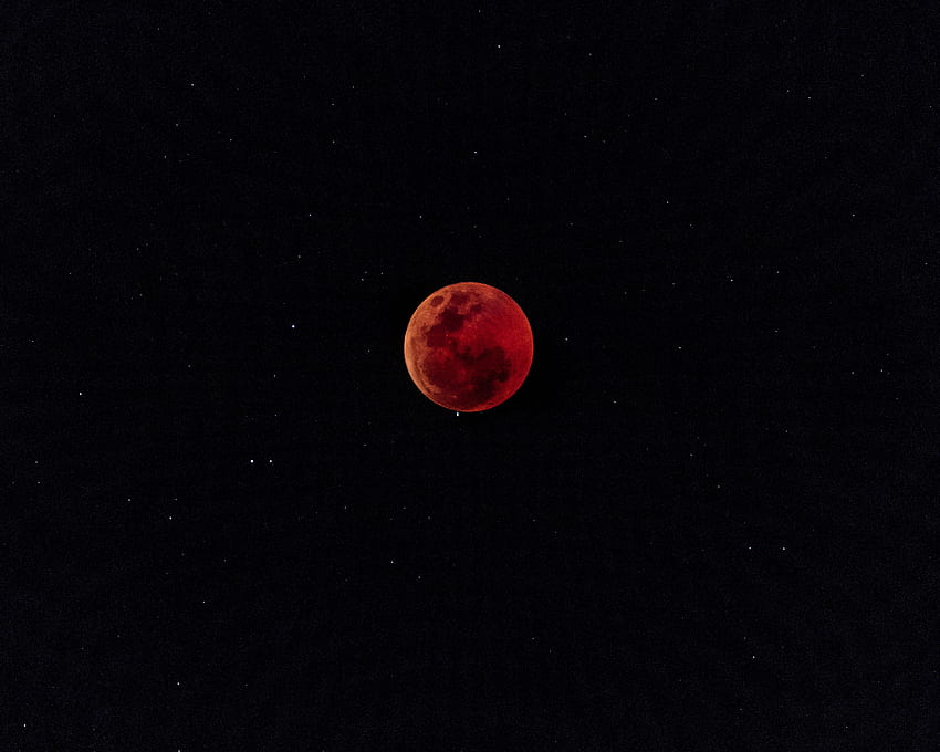 Universo, luna piena, eclissi, luna infuocata, luna di fuoco, luna rossa Sfondo HD