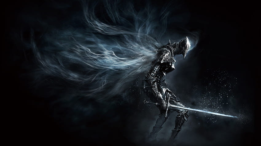 armor, Weapon, Dark, Sword, Warrior, Dark Souls III / and Mobile Background, Black Sword HD wallpaper