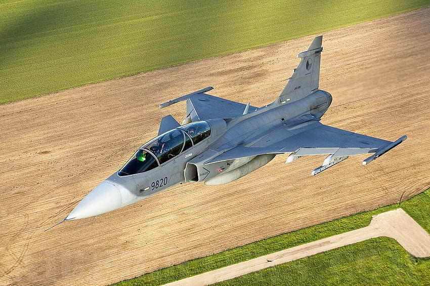 Saab Gripen, odrzutowiec, saab gryphon, myśliwiec odrzutowy, szwedzkie siły powietrzne Tapeta HD