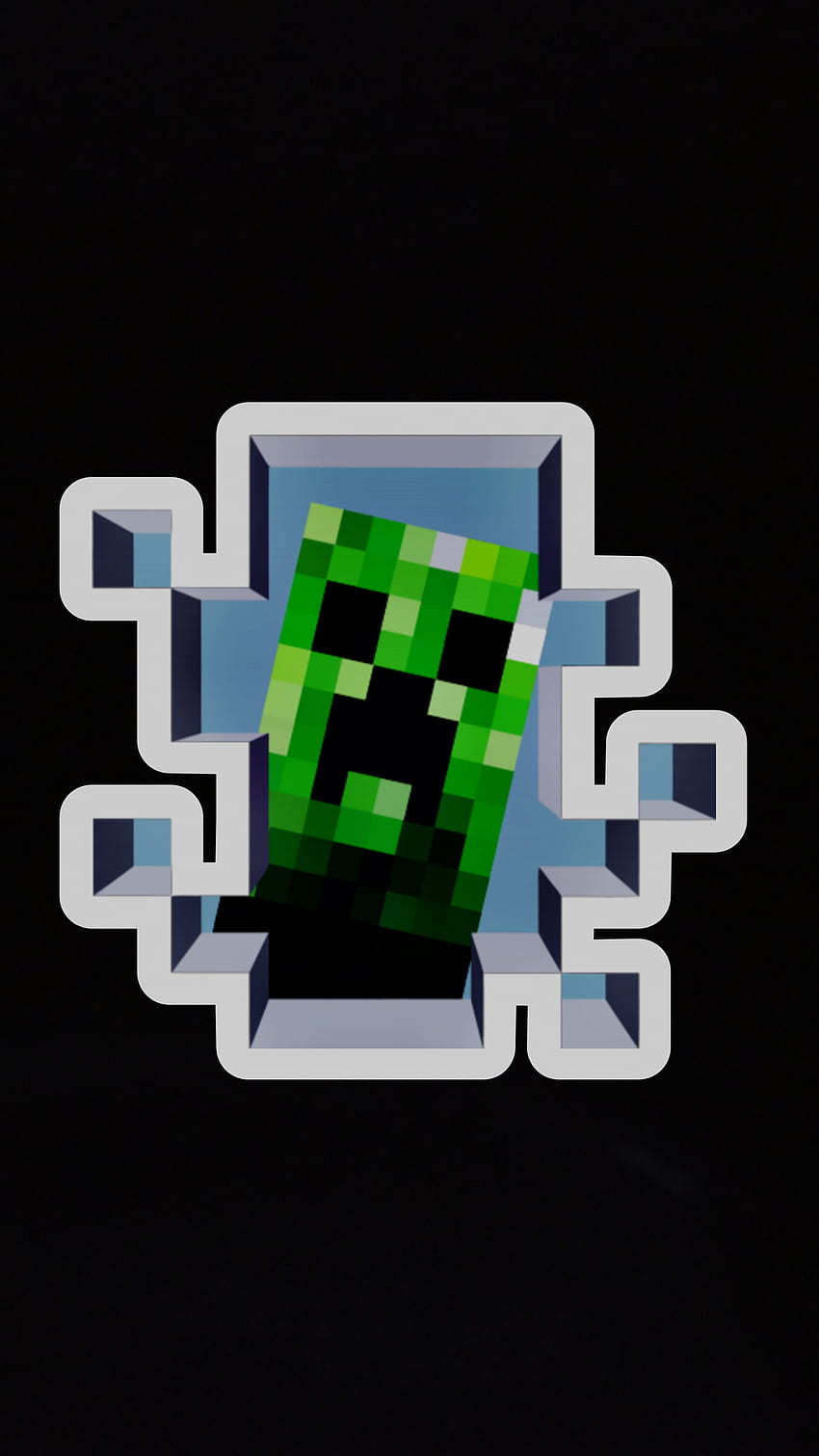 Minecraft, електриково синьо, символ HD тапет за телефон