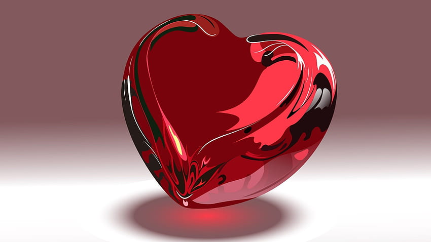 Heart, Red, Glass, Dark, Glitter HD wallpaper