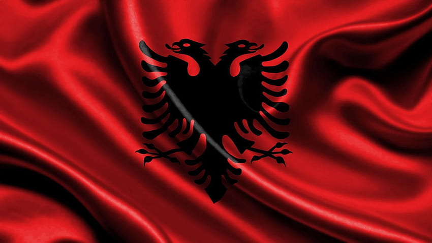 Bandera albanesa. fondo de pantalla