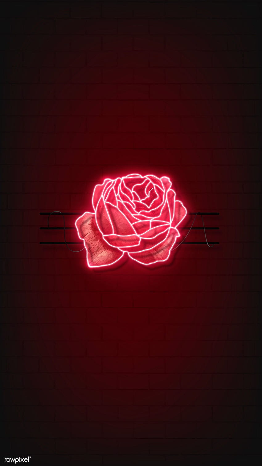 първокласен вектор на фонов вектор за мобилен телефон с червена неонова роза. Червена естетика, Тъмно червено, Неон, Черно Червен Неон HD тапет за телефон