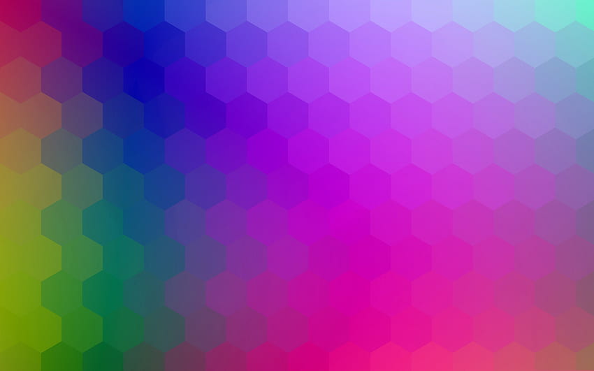 Sześciokątny wzór, gradient, kolorowy Tapeta HD