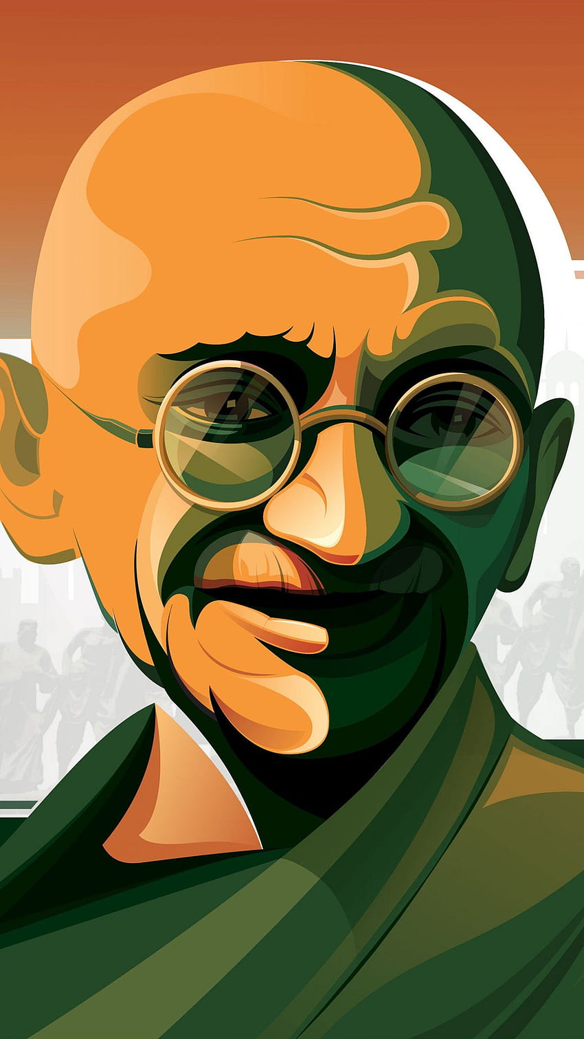 Mahatma Gandhi, Trikolore, Beliebte Zitate HD-Handy-Hintergrundbild
