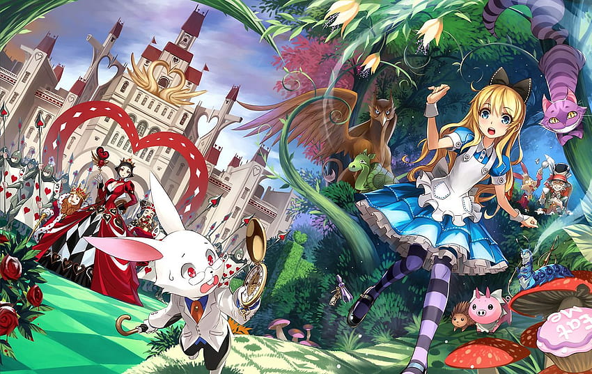 Alice in Wonderland Anime Illustration - Alice in Wonderland HD wallpaper