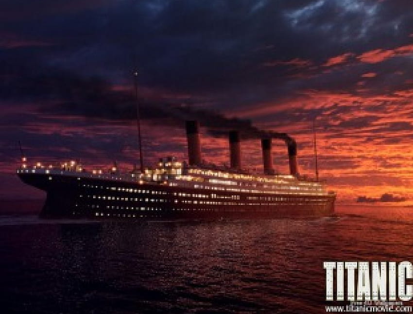 Titanic At Sunset, abstract, boats, famous HD wallpaper