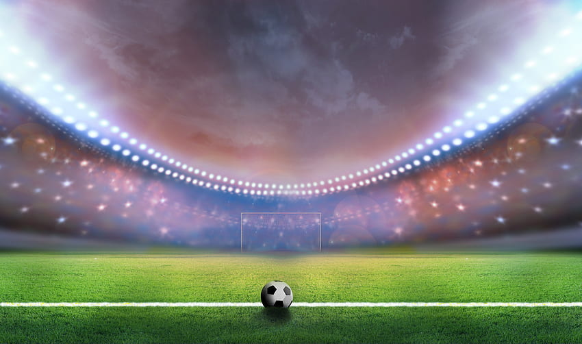 Soccer Sports Sport Poster - Soccer Ball In Stadium Lights - & Background HD wallpaper