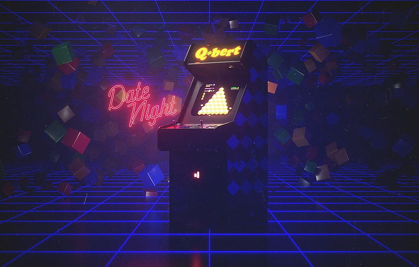 Música, The game, Retro, Style, Background, 80s, Style, Neon, Illustration, Vintage, 80's, Synth, Retrowave, Synthwave, New Retro Wave, Futuresynth for , section рендеринг, Retro 80s Arcade papel de parede HD