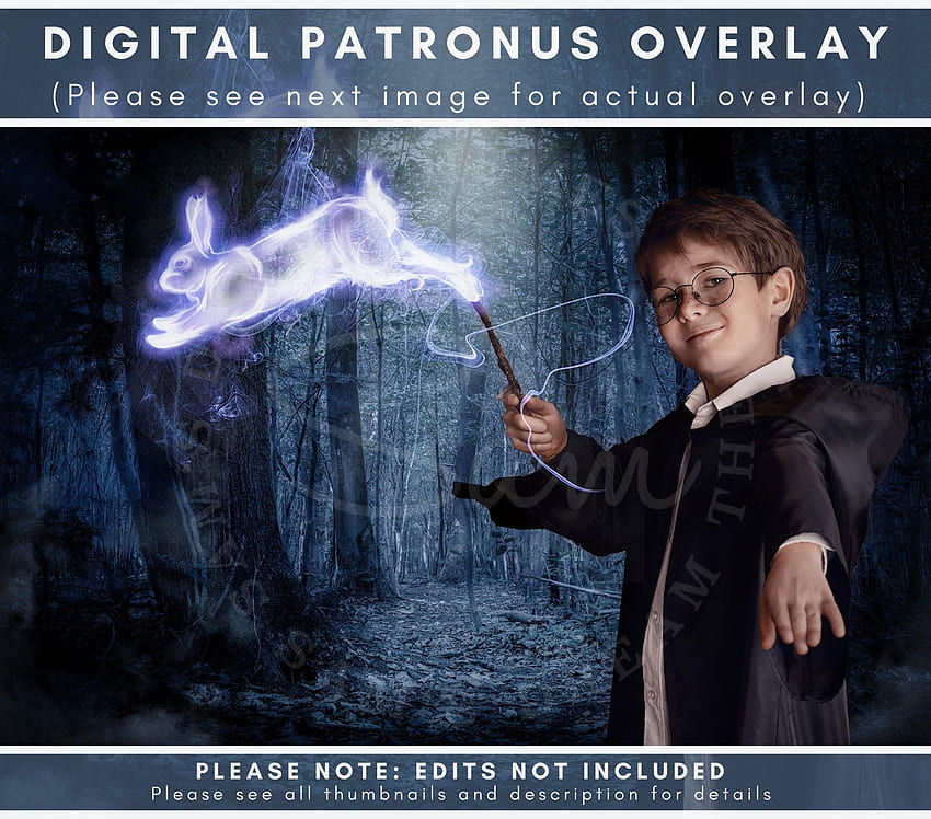 Rabbit Patronus Glowing Digital Overlay PNG HD wallpaper