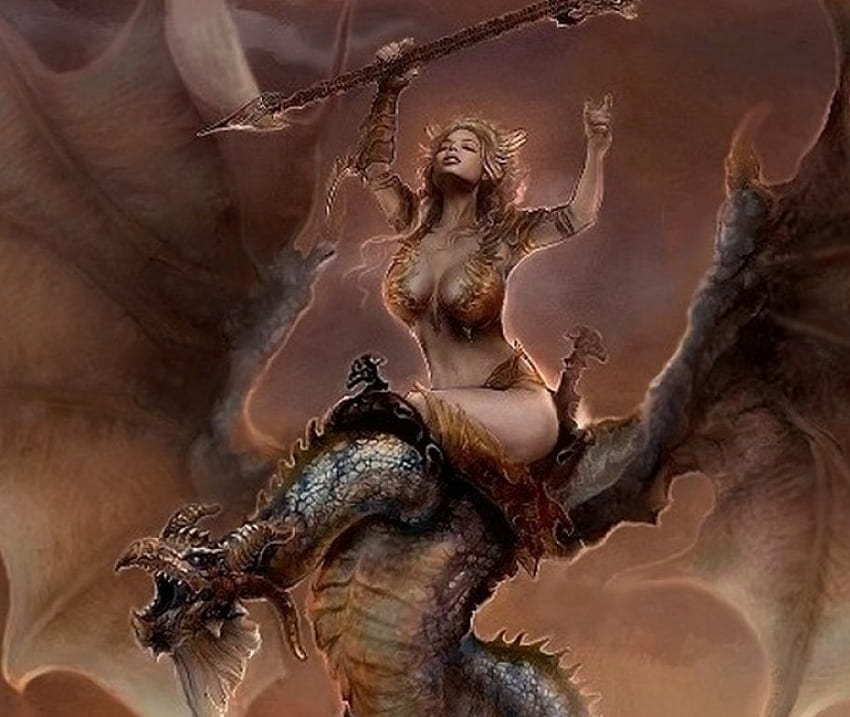 Lux , dragon, girl, cg, fantasy HD wallpaper