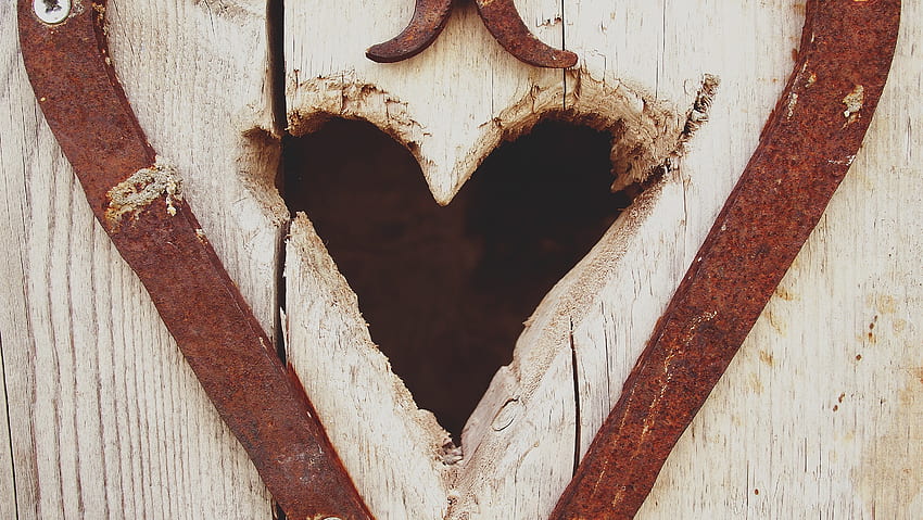 Love, Wood, Wooden, Heart, Iron HD wallpaper