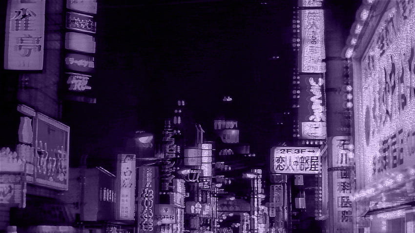 Anime City Viola, Anime City Estetica Sfondo HD