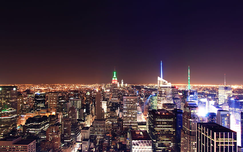ニューヨーク市の夜景 高画質の壁紙