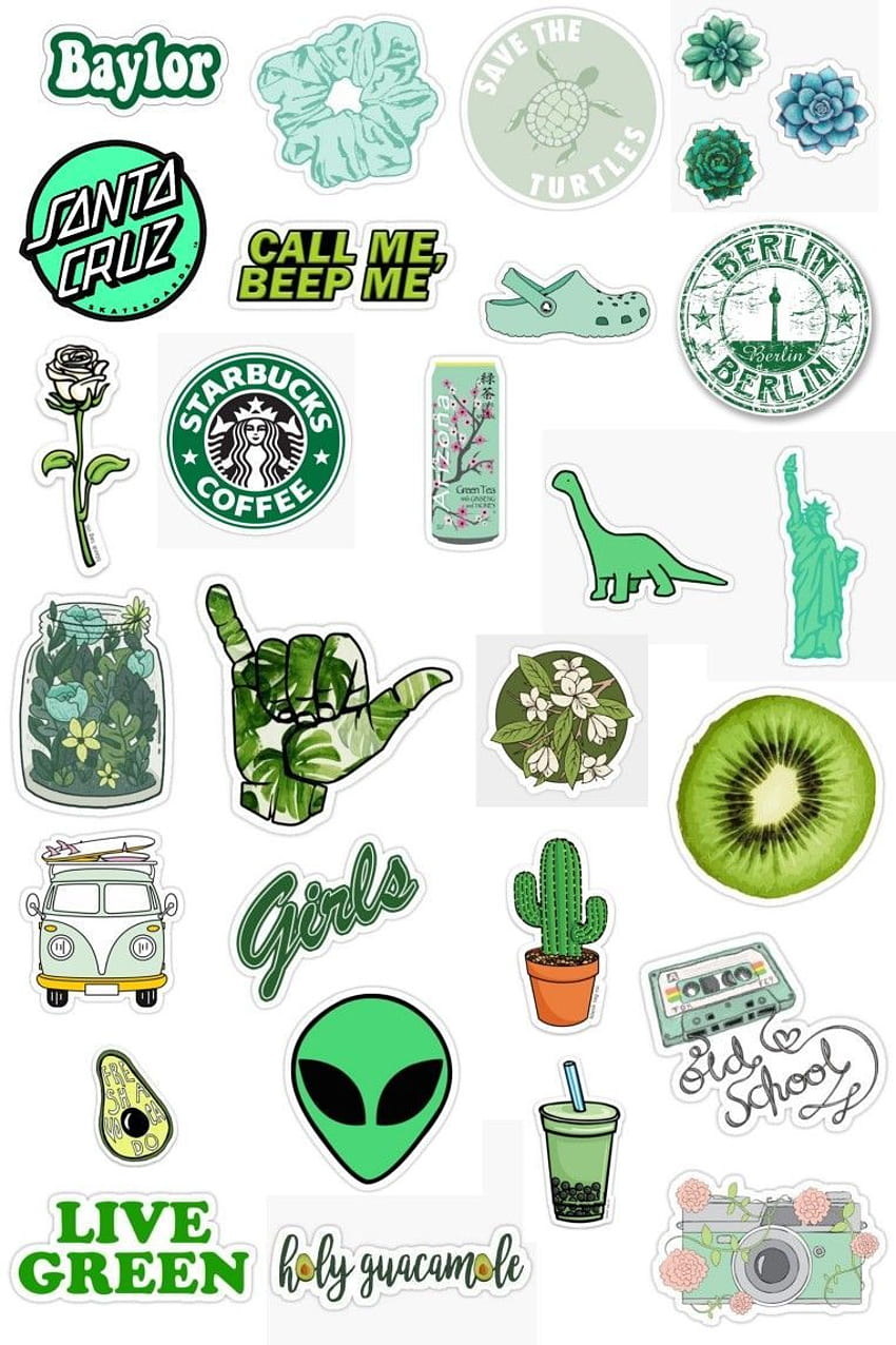 . Aesthetic stickers, Tumblr stickers, Green sticker HD phone wallpaper