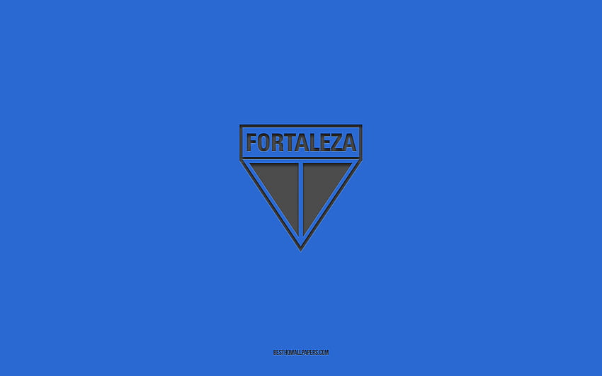 フォルタレザEC、青の背景、ブラジルのサッカーチーム、セリエA、フォルタレザ、ブラジル、サッカー、フォルタレザECのロゴ 高画質の壁紙