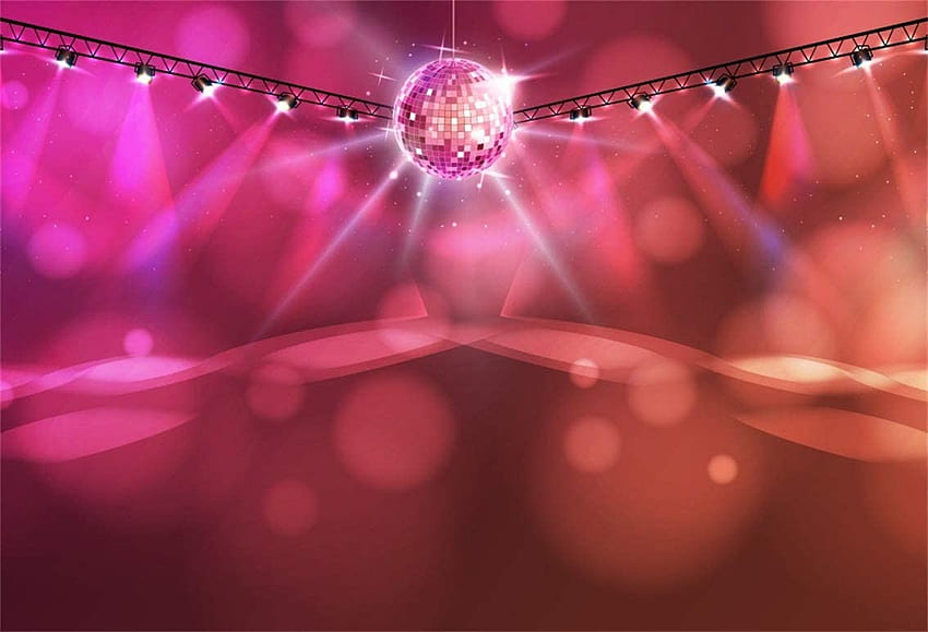 CSFOTO ฟุต Disco Ball ฉากหลังบทคัดย่อ Neon Music Disco Party graphy พื้นหลัง Ballroom Dance Hall Club Birtay Party : ของขวัญตกแต่ง วอลล์เปเปอร์ HD
