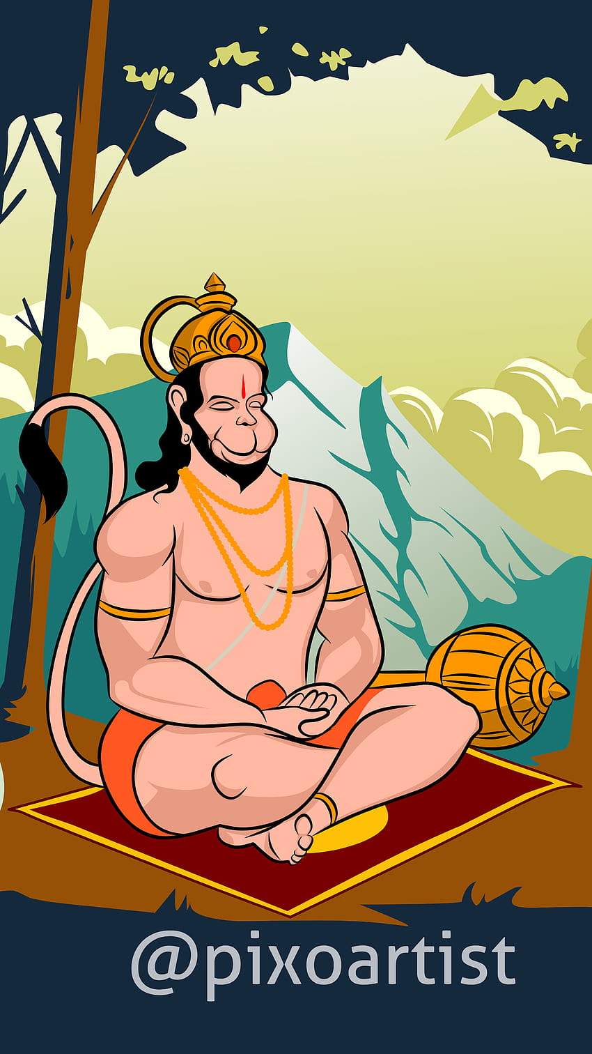 Hanuman Ji, arte, carneiro Papel de parede de celular HD