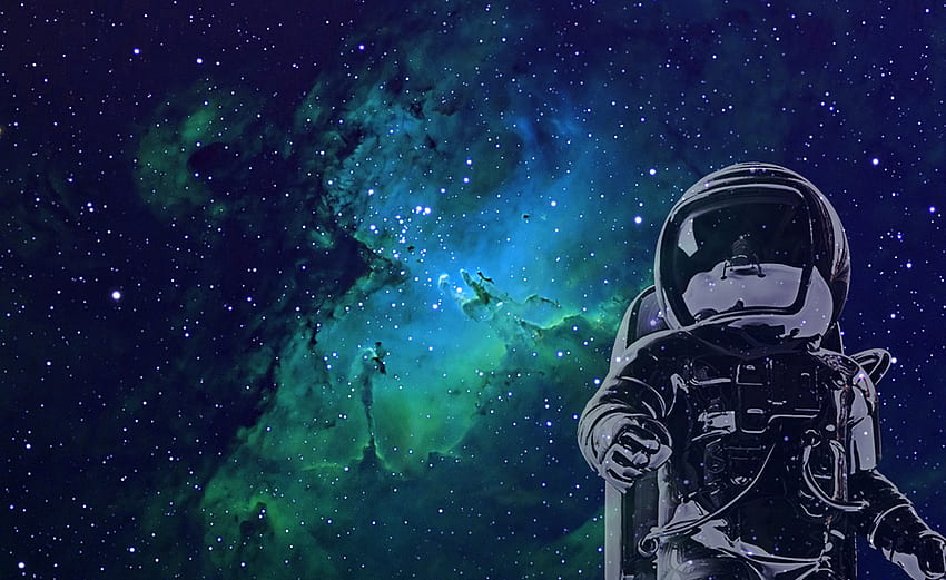 宇宙飛行士 。 孤独な宇宙飛行士、宇宙飛行士と奇抜な宇宙飛行士、かわいい宇宙アート 高画質の壁紙