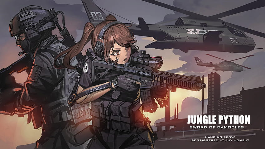 Anime Military Girl HD wallpaper