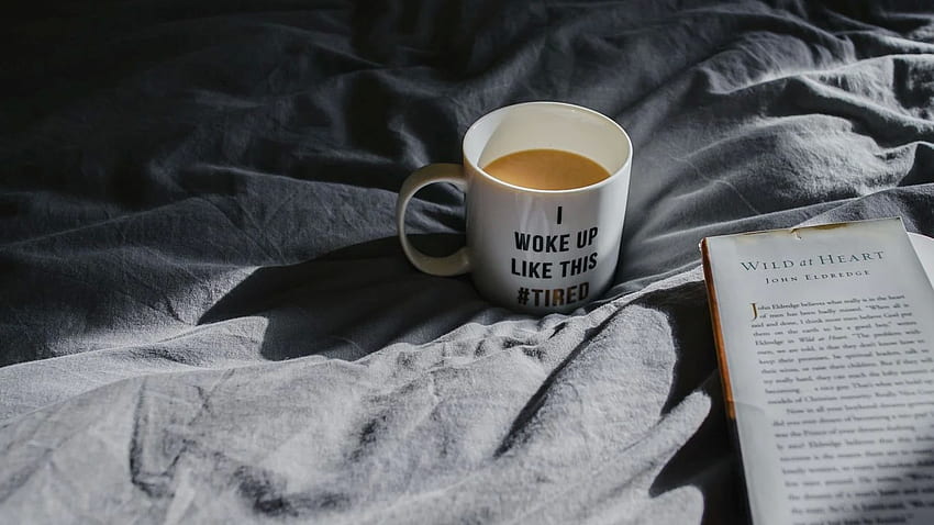 caneca, café, livro, comprimido matinal, Coffee Laptop papel de parede HD