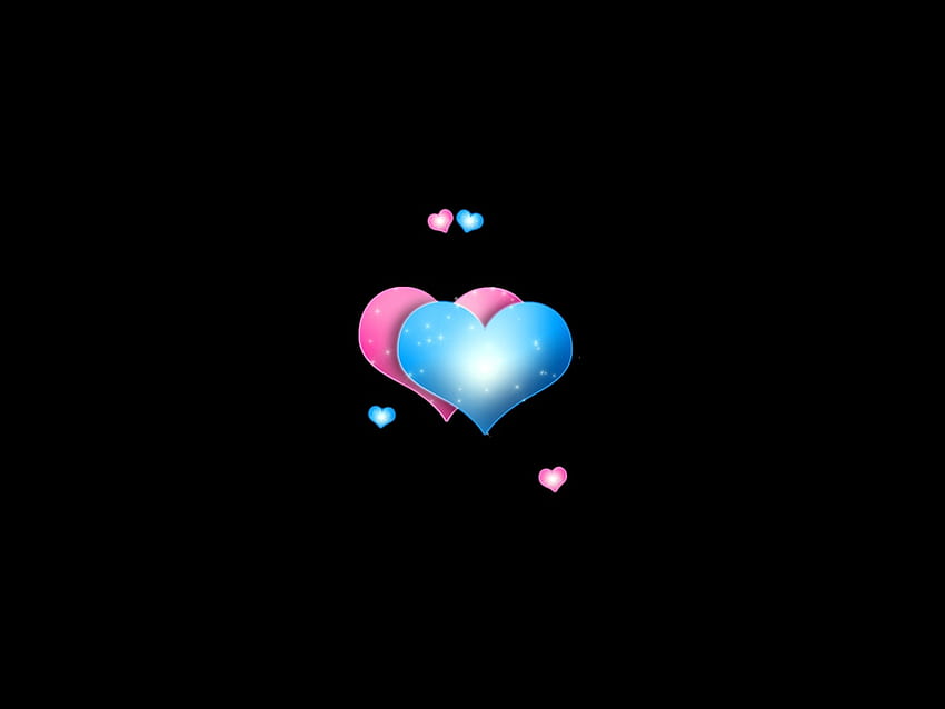 The Real Love, azul, rosa, negro, amor, corazones, corazón fondo de pantalla