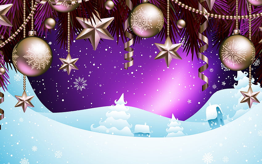 Happy New Year!, winter, purple, pink, craciun, christmas, card, new year HD wallpaper