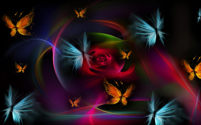 Dunkler bunter Schmetterling 00262 HD-Hintergrundbild