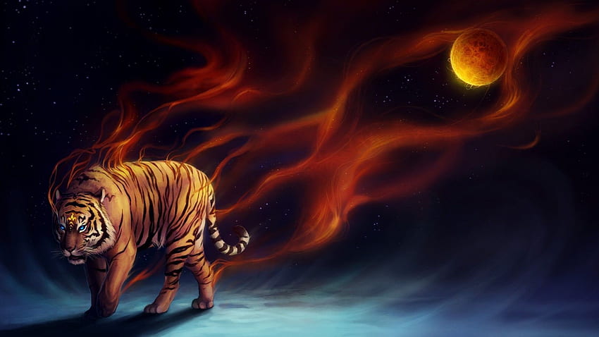 Abstract Tiger On Fire Best 1920×1080 -, Red Tiger HD wallpaper | Pxfuel