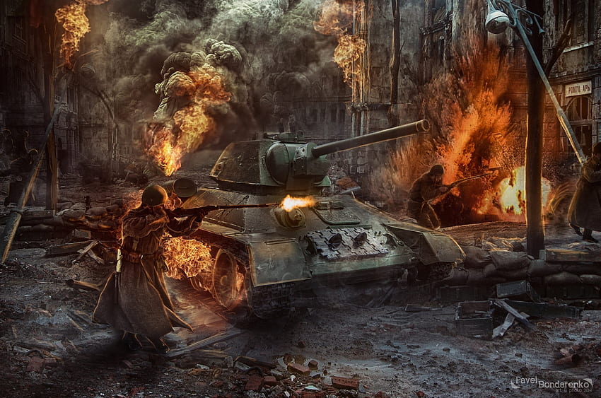 Segunda Guerra Mundial, videogame, soldados e tanques papel de parede HD