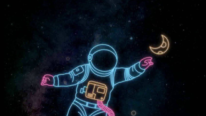Space Neon & Moh - Sentence - & Background, Astronaut Neon Light HD wallpaper