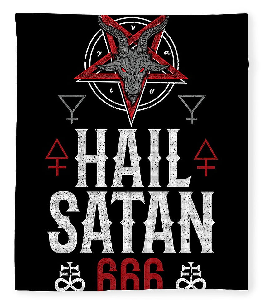 Hail Satan I Satanic 666 Occult I Death Coperta in pile con design in metallo nero Sfondo del telefono HD