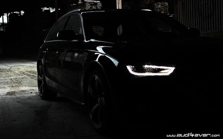 sombre, lumières, voitures, Audi, véhicules, voitures noires, noir blanc Fond d'écran HD