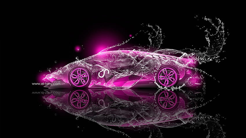 Неоново розово Lamborghini Водна кола Lamborghini egoista HD тапет