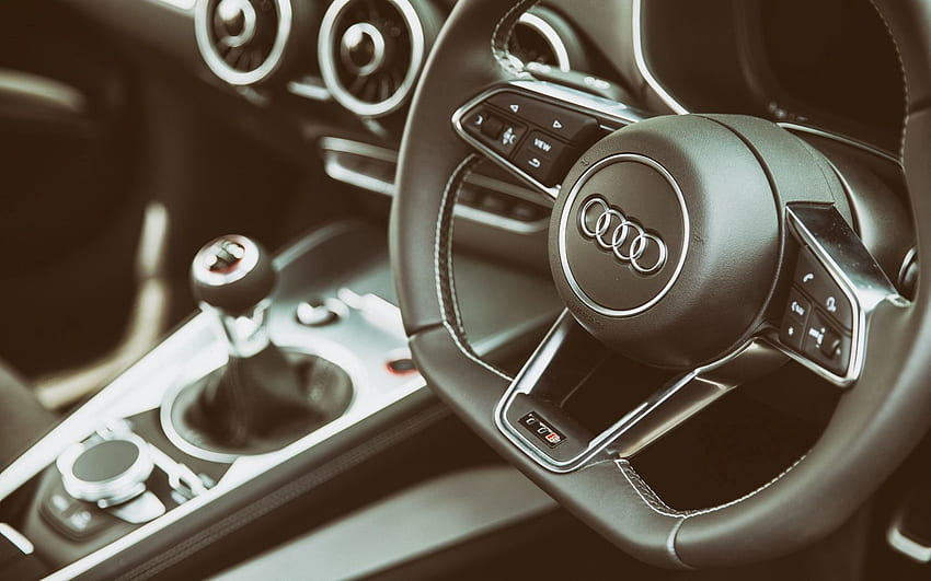 Audi, Cars, Steering Wheel, Rudder, Salon, Logo, Logotype, Tts HD wallpaper