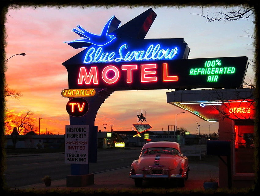 SIGNE Neon Lights HOTEL vacancy restaurant motel enseigne şehirler, Neon Vintage HD duvar kağıdı