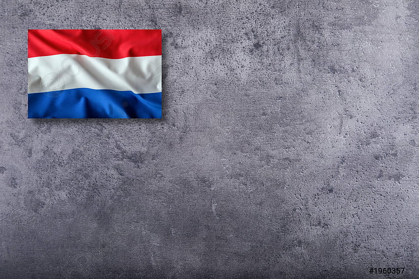 Netherlands flag Holland flag Dutch flag on concrete background - stock HD wallpaper