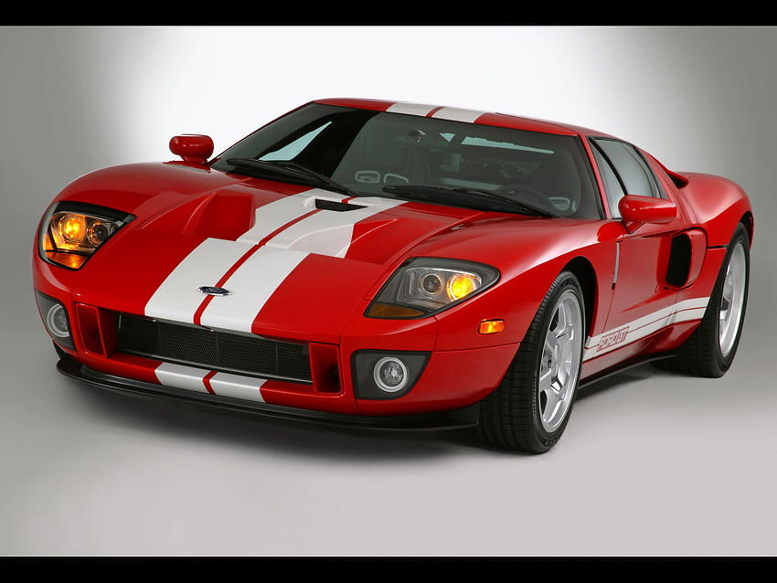 Ford GT - Red - Studio, 2005 Ford GT HD wallpaper