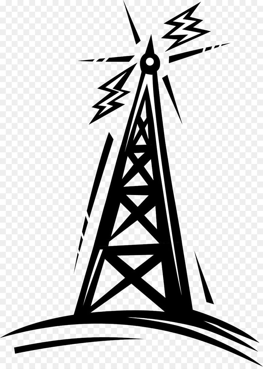 Torre de telecomunicações Radio Cartoon Clip art - Radio Antenna Clipart png é sobre Silhueta, Triângulo. Clip art de desenho animado, grafia monocromática, arte Papel de parede de celular HD