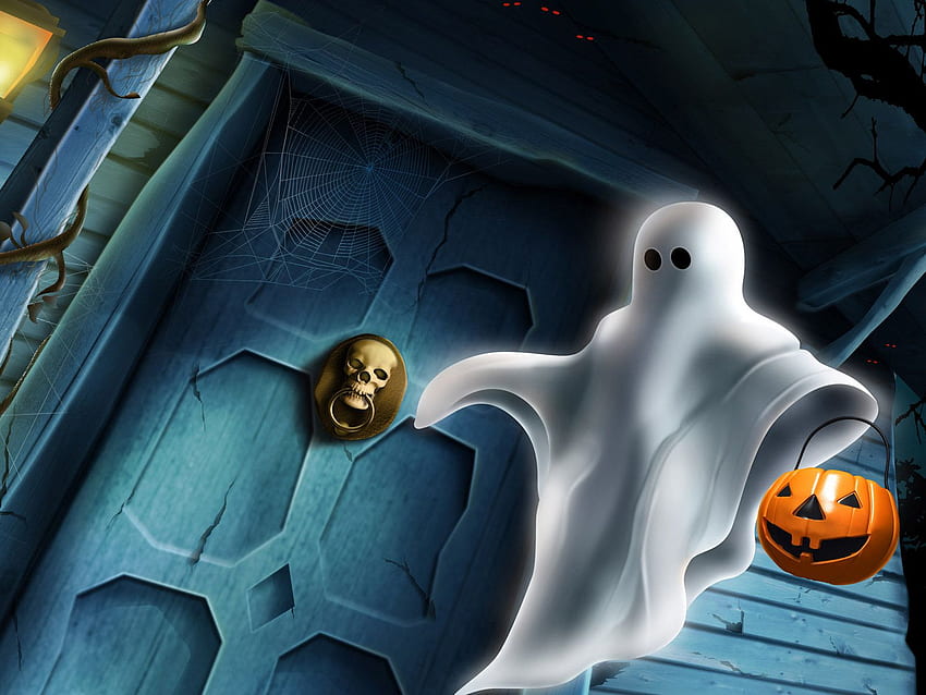 Effrayant Halloween 2012. Citrouilles, sorcières, fantôme d'Halloween effrayant Fond d'écran HD