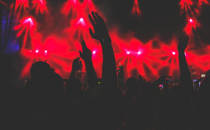 light, , show, fiestum, screen, dance, concert, red, silhouette, laser, crowd, , hands up, music festival, , concert crowd, audience, festival, hand, music. Cool HD wallpaper