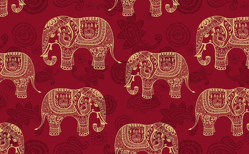 Elefantes indios para paredes, estampado de elefantes fondo de pantalla