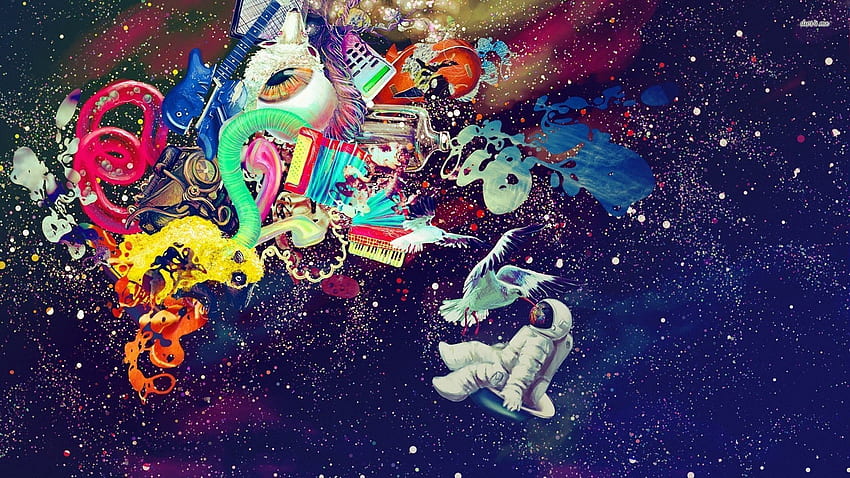 Psychedelic Astronaut, Space Acid HD wallpaper