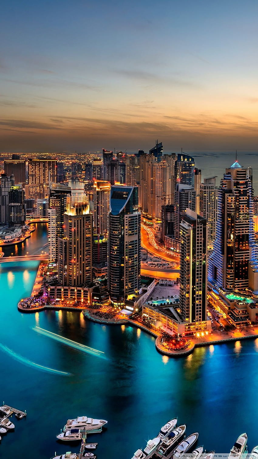 Дубай Марина, Обединени арабски емирства Ултра фон HD тапет за телефон