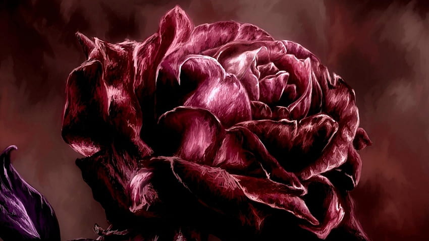 Rose painting, rose, art, painting, petal HD wallpaper