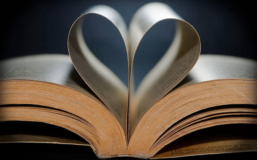 liście, miłość, serce, książka, papier Tapeta HD