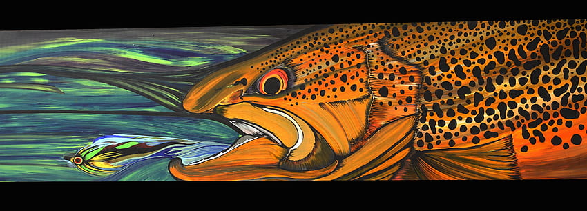 fishing, Fish, Sport, Fishes, Bass, Trout, Artwork, Painting HD wallpaper