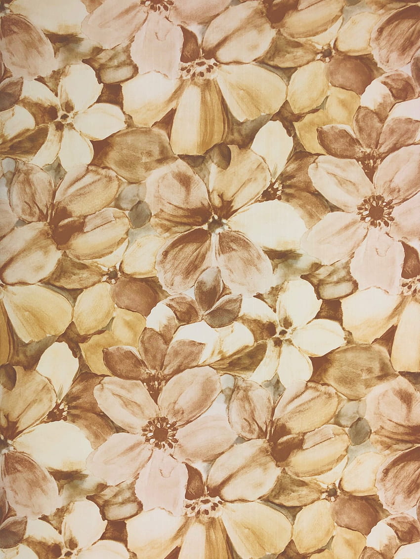 Brown Floral, Brown Vintage Floral HD phone wallpaper