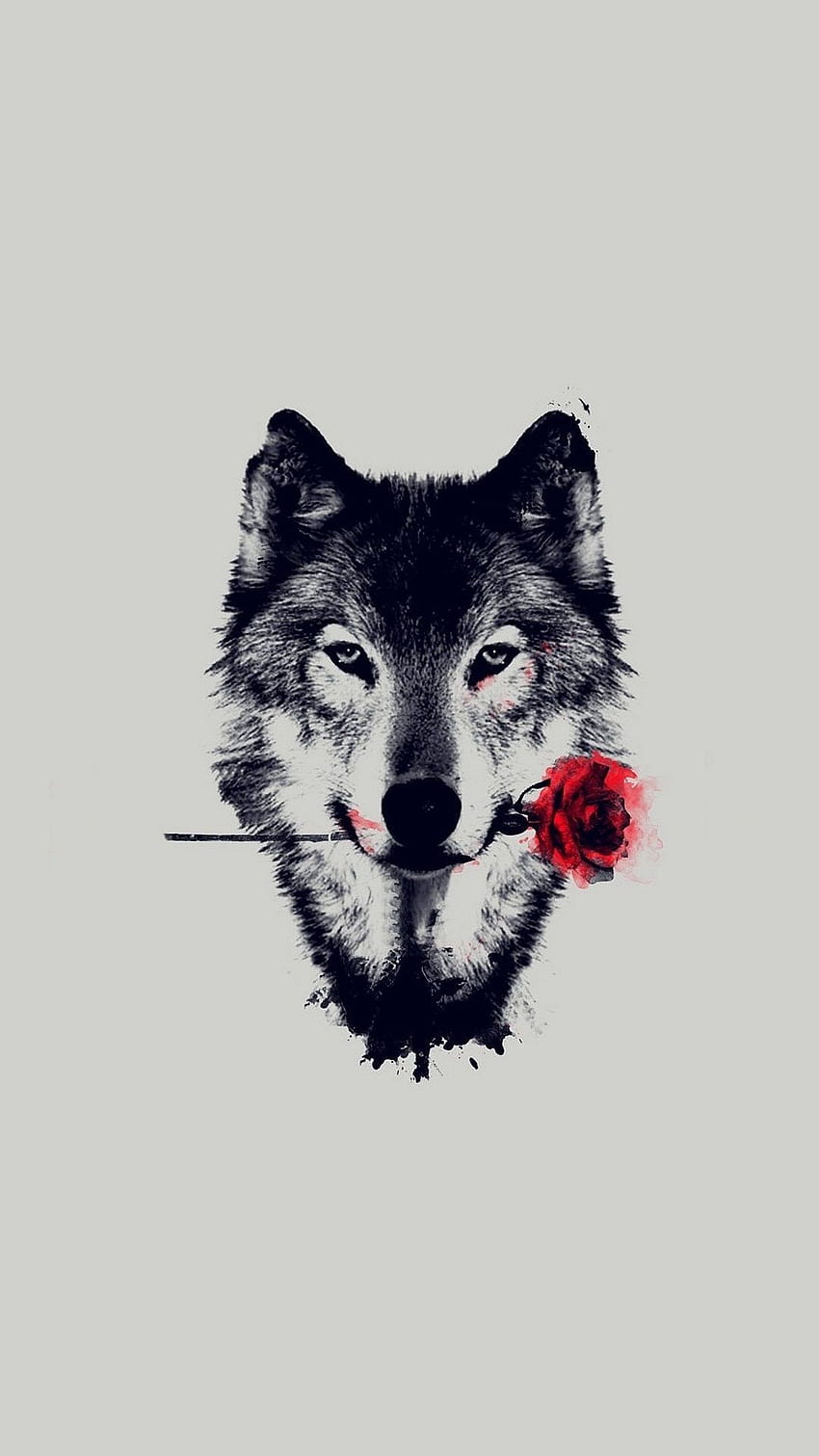 Preying Lion iPhone 6 Awesome Wolf Red Rose Art HD тапет за телефон